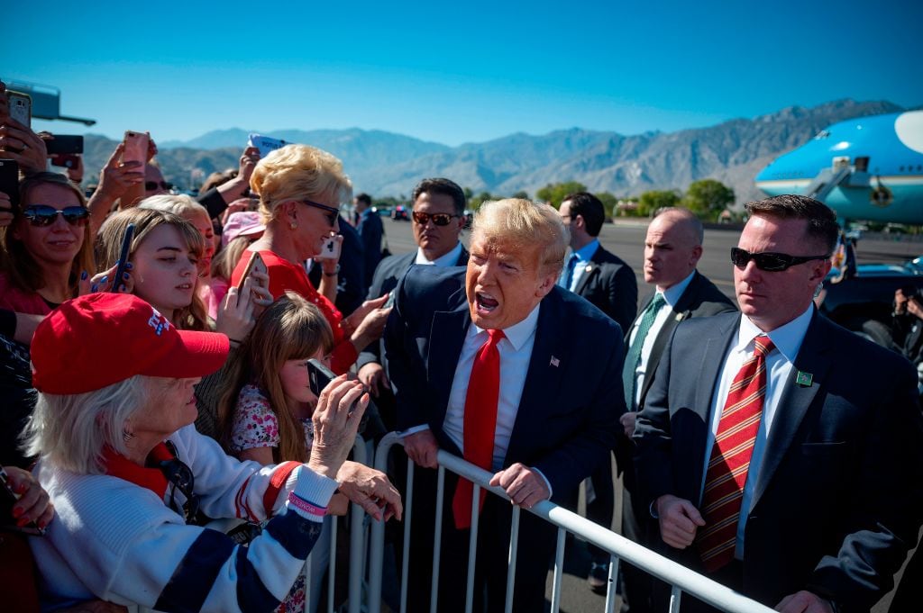 Donald Trump en una visita a Palm Springs en California