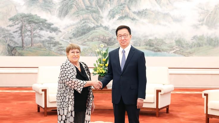 Michelle Bachelet se reúne con el vicepresidente de China en medio de su carrera por la secretaría general de la ONU