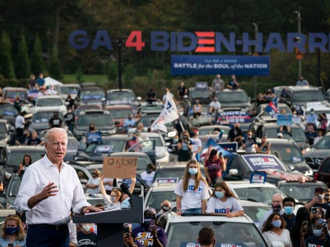 Biden en un acto de campaña en Atlanta