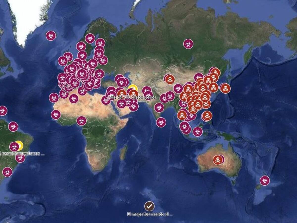 Revisa el mapa del avance del coronavirus Covid-19 en el mundo
