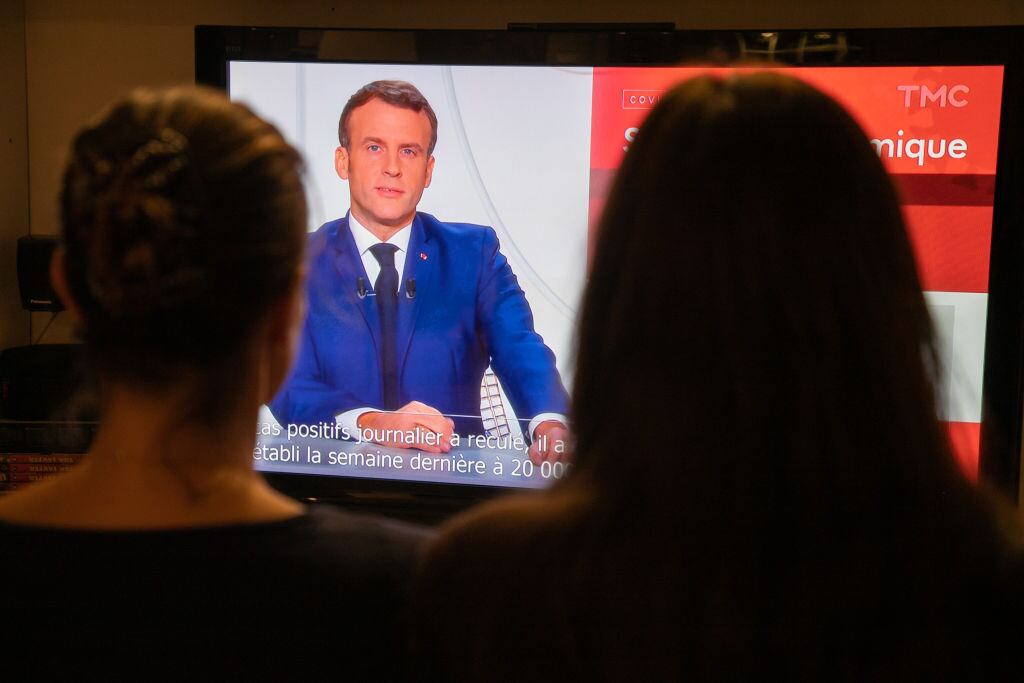 Emmanuel Macron en su mensaje televisado