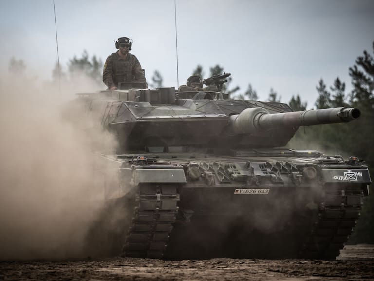 Tanque de Alemania Leopard-2 en un ejercicio militar de la OTAN