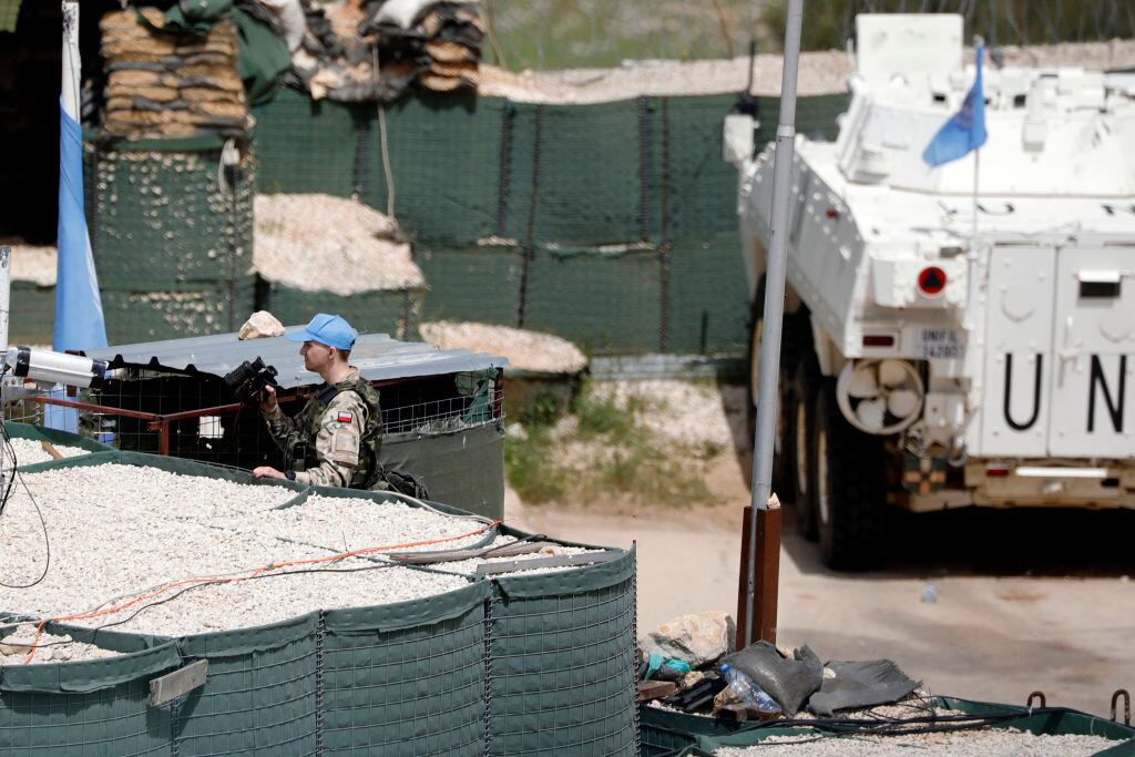 Un soldado parte de los cascos azules en un cuartel en la zona sur de la fuerza de seguridad de la ONU en el Líbano