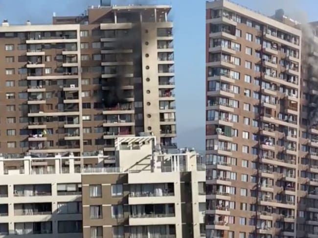 Reportan grave incendio en departamento en Santiago Centro