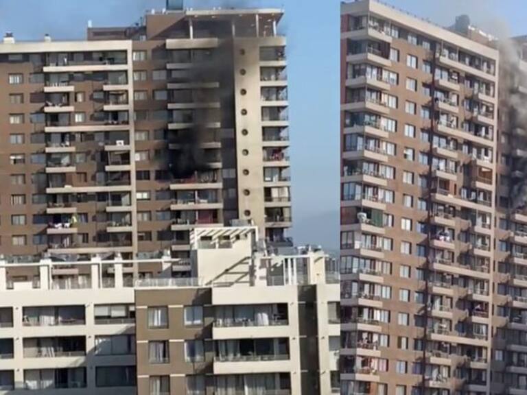 Reportan grave incendio en departamento en Santiago Centro