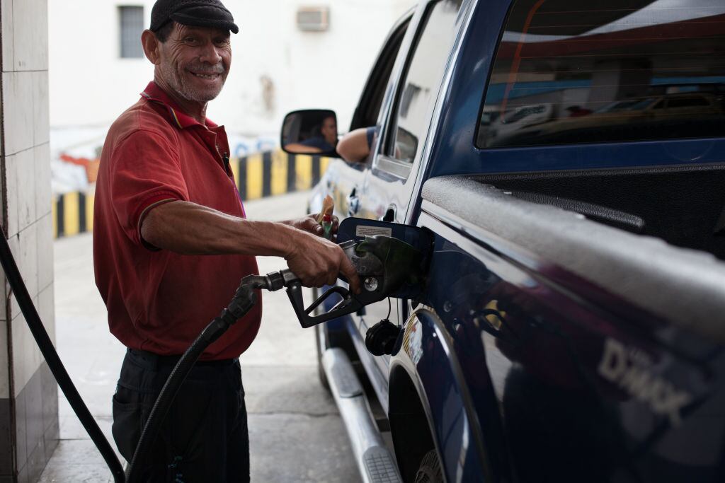 El trabajador de una estación de PDVSA en Caracas
