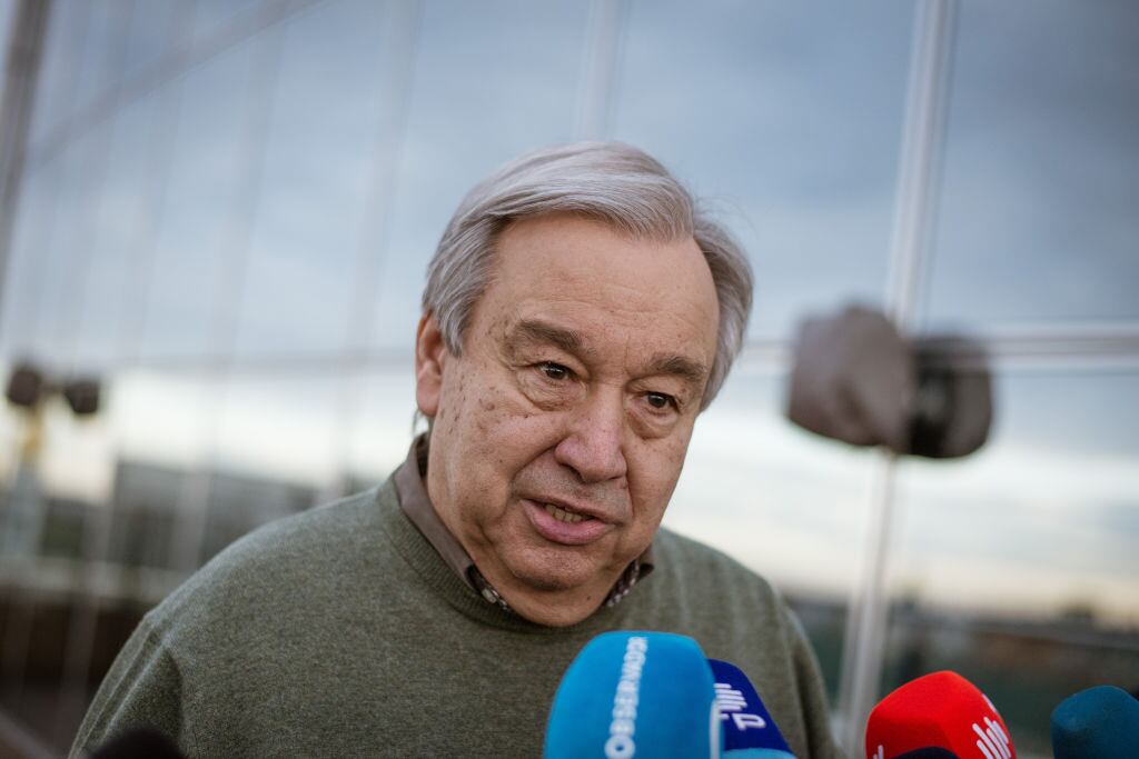 El secretario general de las Naciones Unidas Antonio Guterres ante la prensa