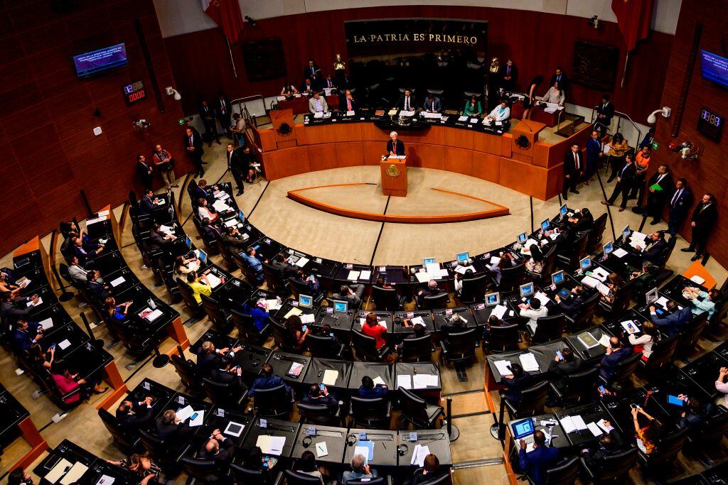 Una actividad en la sala del senado de México, ubicado en la Ciudad de México.