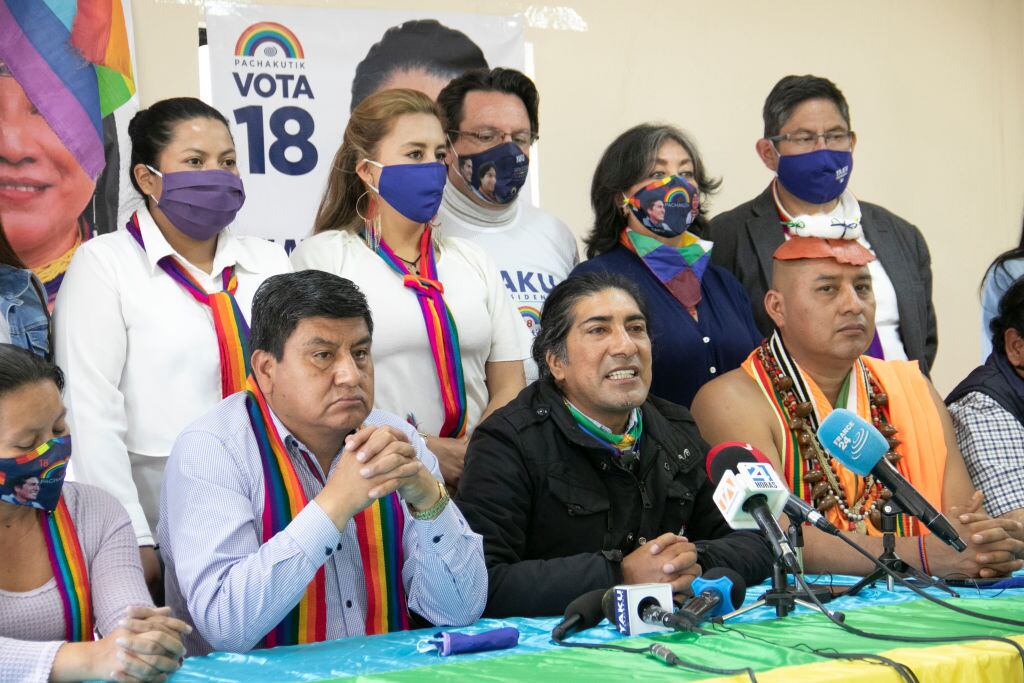El candidato presidencial ecuatoriano Yaku Pérez