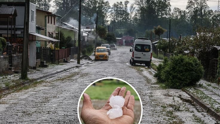 Sistema frontal en el sur de Chile: caen lluvias y granizos de gran tamaño en la región de Los Lagos