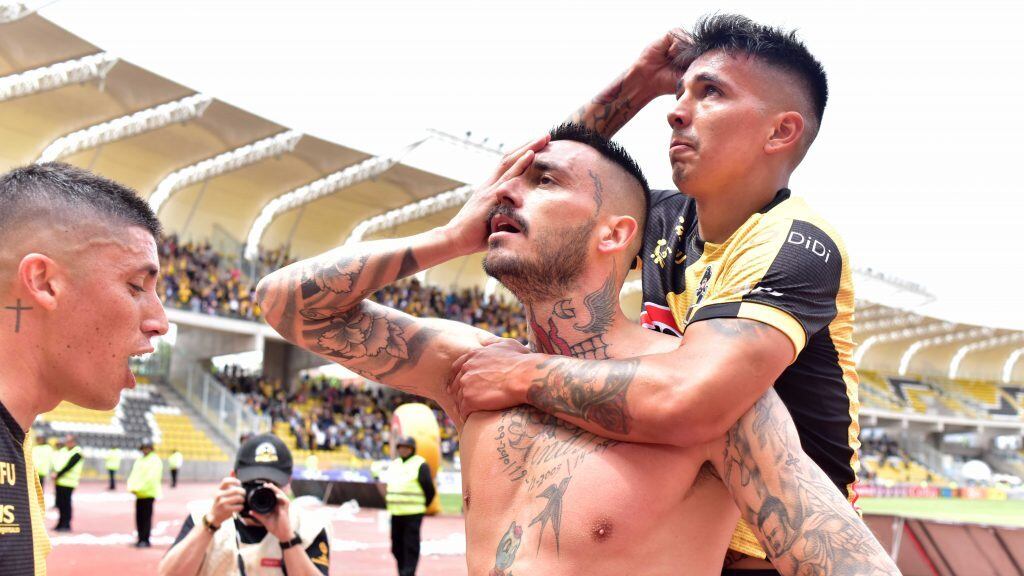 01 DE MARZO DE 2020/COQUIMBOMauricio Pinilla en festejo de un gol, durante el partido valido por la fecha 6 del Campeonato Nacional AFP PalnVital 2020, entre Coquimbo Unido y Deportes La Serena, disputado en el Estadio Francisco Sanchez Rumoroso de Coquimbo.
FOTO: ALEJANDRO PIZARRO UBILLA/AGENCIAUNO