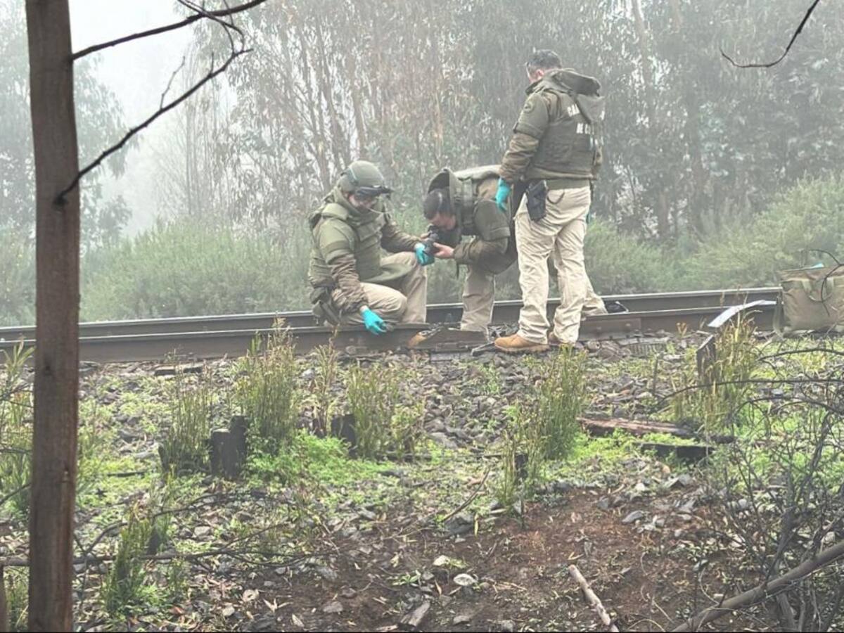 Resistencia Mapuche Malleco perpetra una acción violenta en la línea férrea: dejaron lienzo contra ministra Tohá y el alcaide de la cárcel de Angol