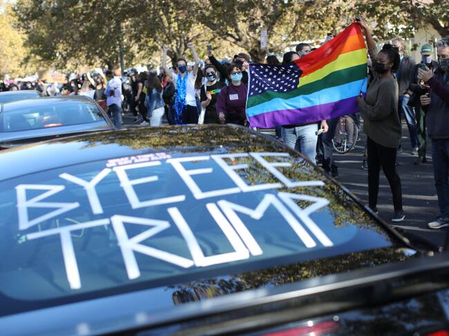 Ciudadanos de EEUU celebran la derrota de Trump
