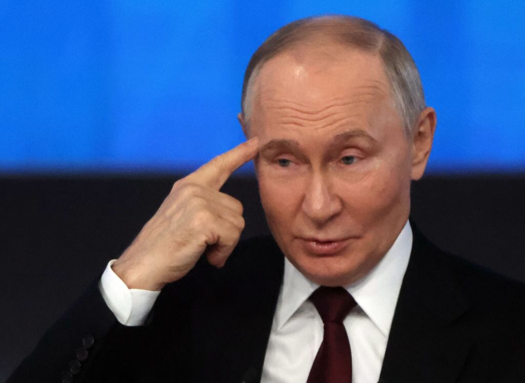 El presidente de Rusia, Vladimir Putin, habla durante un foro que se realizaba en la ciudad de Moscú