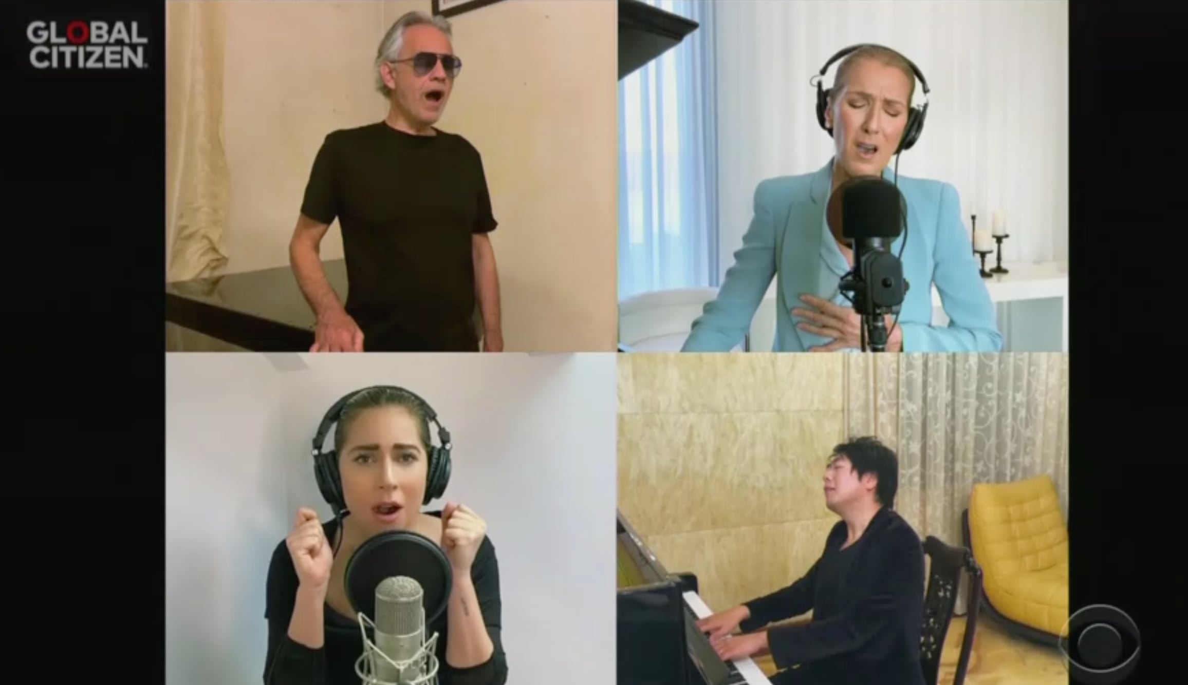 Lady Gaga, Celine Dion, John Legend y Andrea Bocelli hicieron "The Prayer"