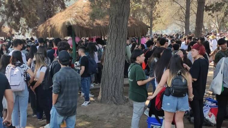 Fiesta en el Parque Padre Hurtado superó el aforo permitido