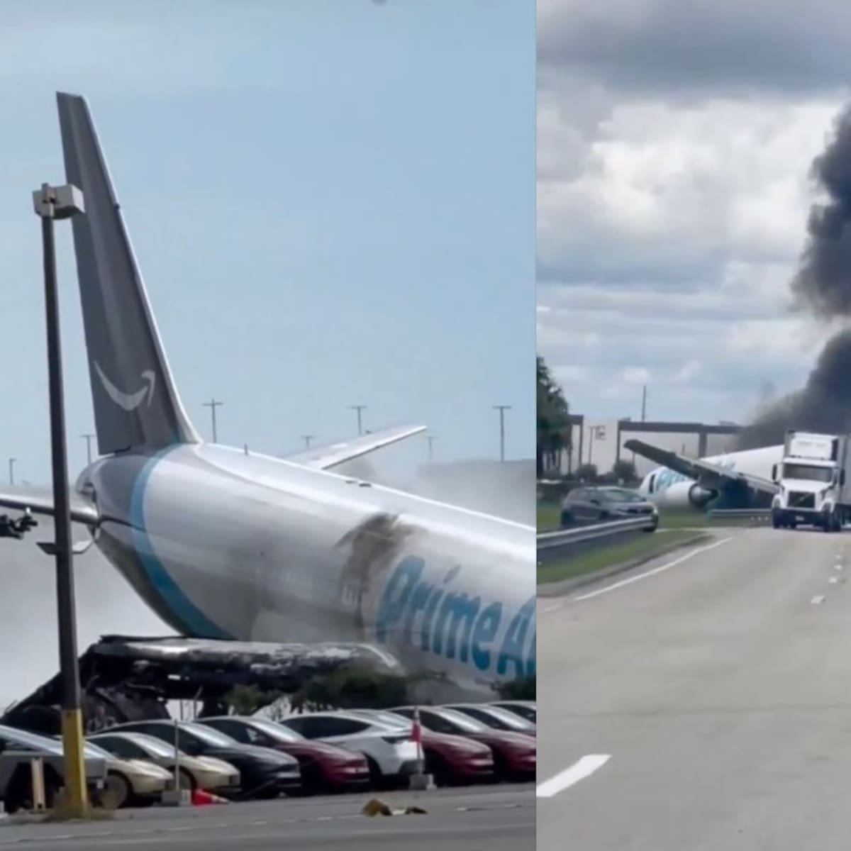 Alerta aérea en Estados Unidos: avión se sale de la pista, impacta vehículos y provoca un incendio en Miami