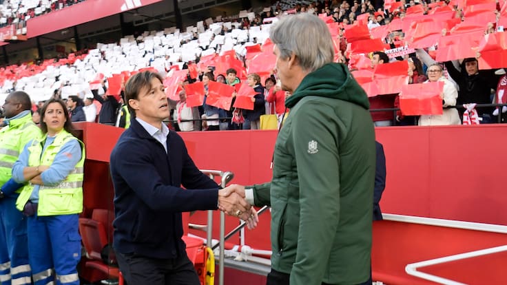 Matías Almeyda reconoce a Pellegrini tras defenderlo en la previa del derbi de Sevilla: “Es un señor del fútbol”