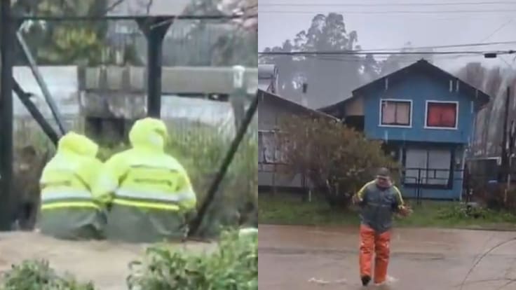 Lluvias extremas seguirán durante la madrugada: alertan por nuevos desbordes e inundaciones en el sur de Chile