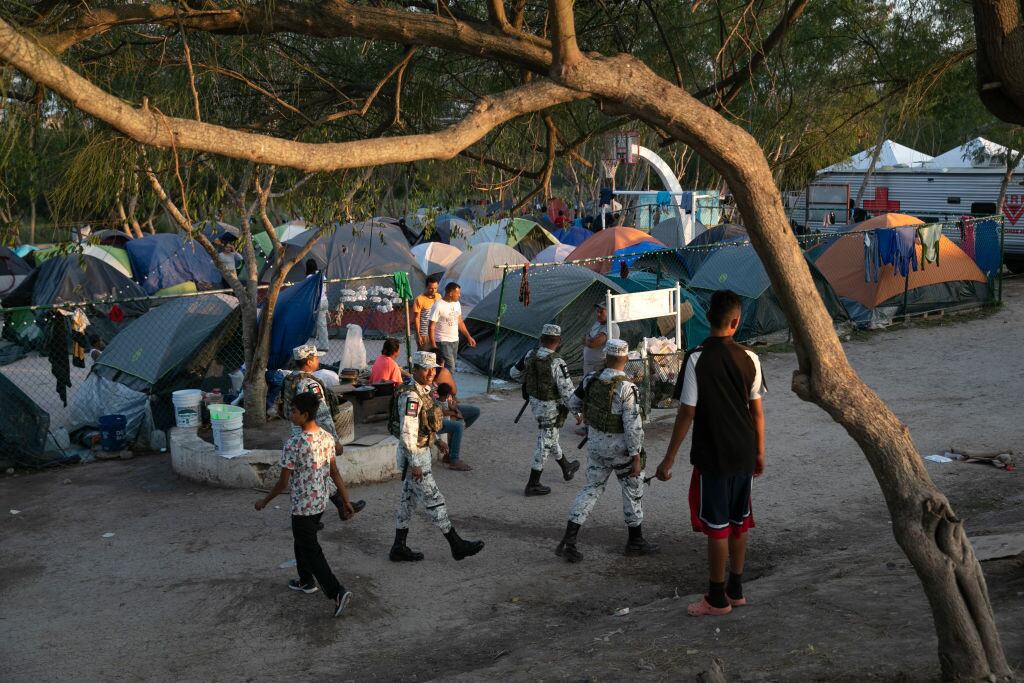 Un campamento de migrantes en la ciudad de Matamoros