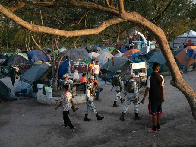 Un campamento de migrantes en la ciudad de Matamoros