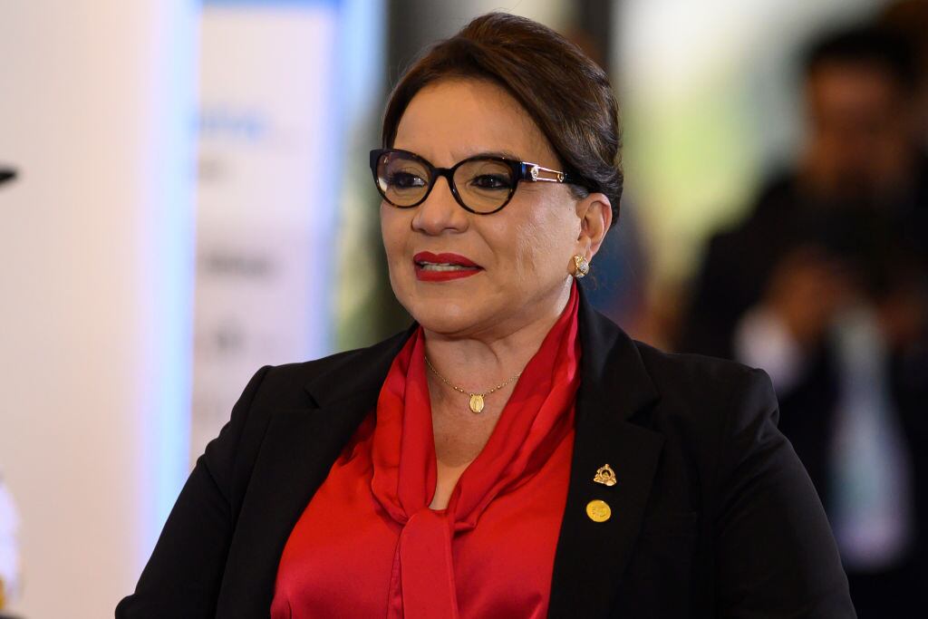 La presidenta de Honduras Xiomara Castro durante su participación en la Celac