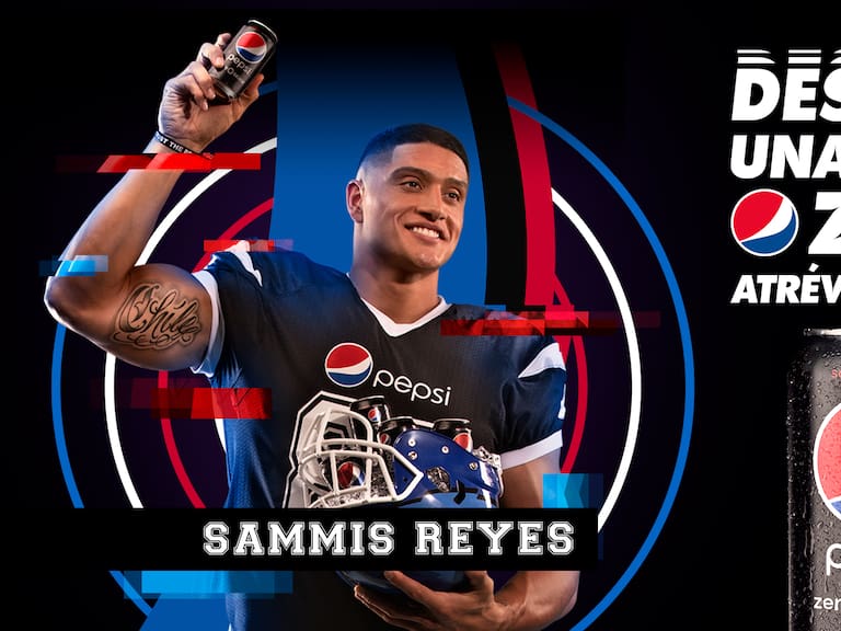Doble debut del deportista chileno Sammis Reyes: en la NFL y ahora rostro de Pepsi Zero