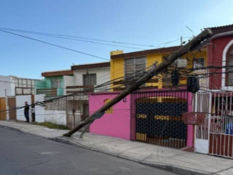 Detienen a conductor tras derribar 12 postes de luz en Antofagasta