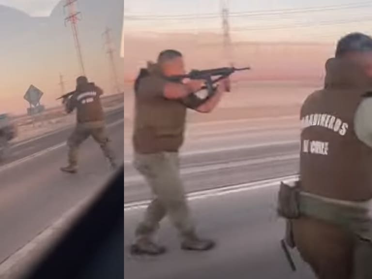 Captan persecución a alta velocidad de conductor en camioneta robada en Antofagasta: Carabineros debió hacer uso de fusiles
