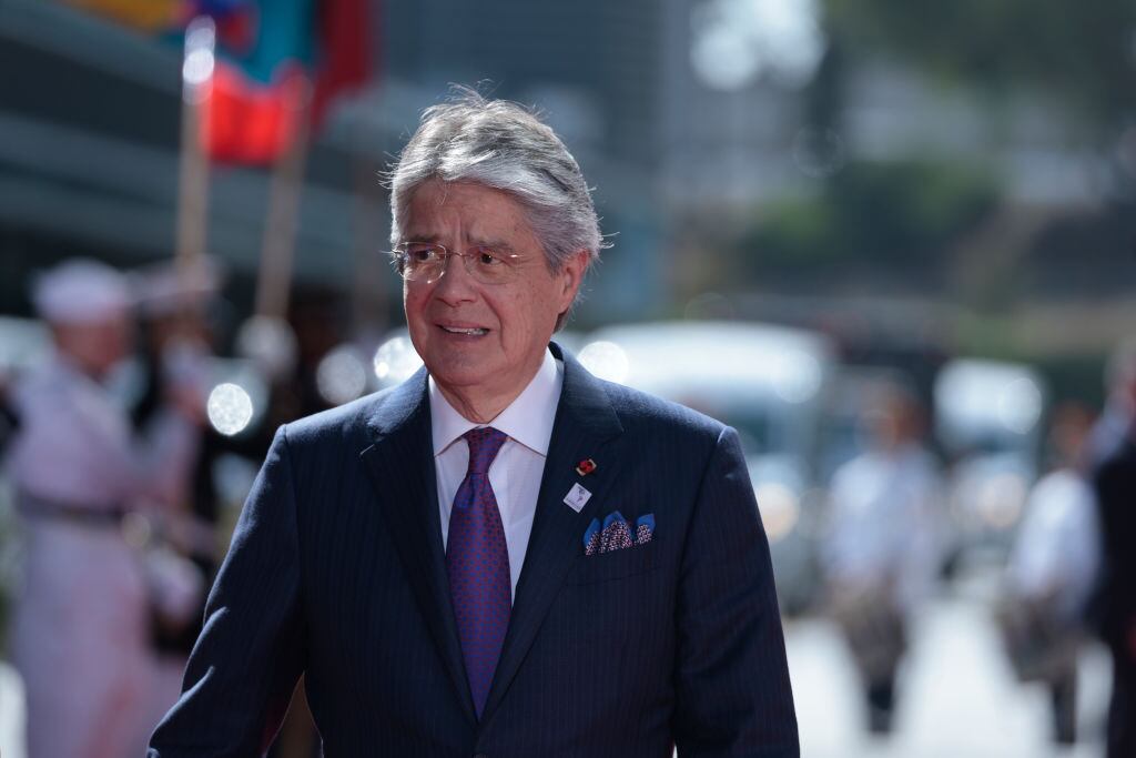 El presidente de Ecuador, Guillermo Lasso, durante su visita a Los Angeles