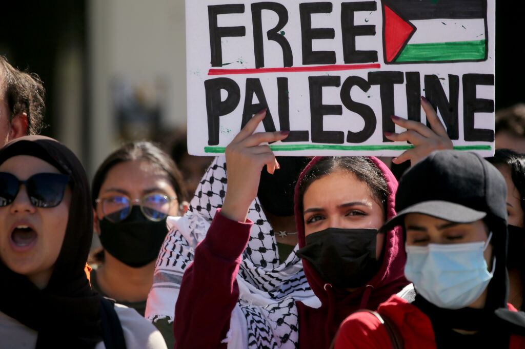 En Long Beach de Estados Unidos una manifestación por la causa de Palestina