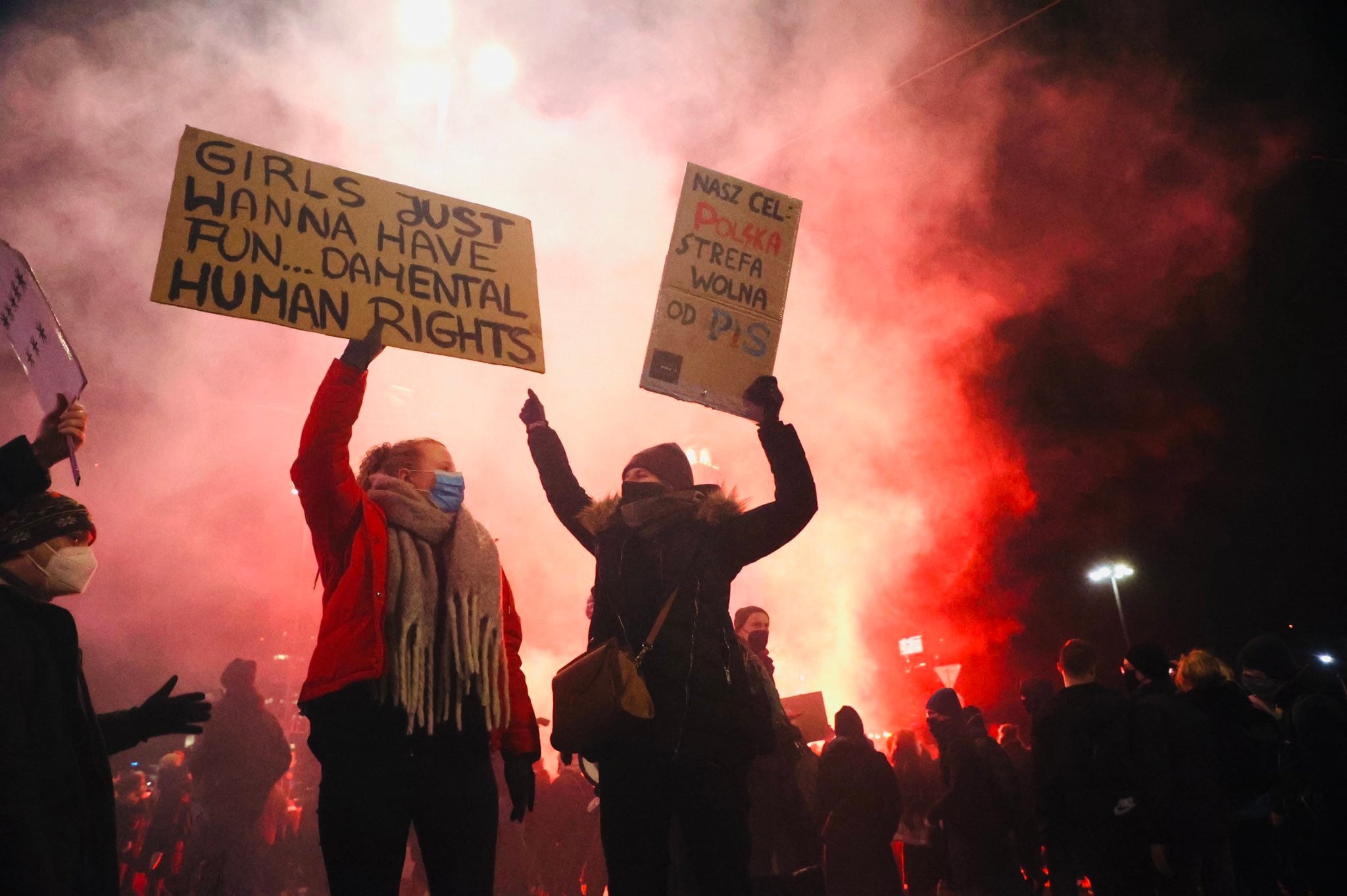 Protestas de mujeres en Varsovia