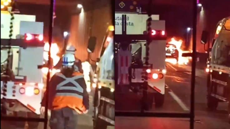 Incendio de automóvil provoca suspensión del tránsito en parte de la Ruta 68