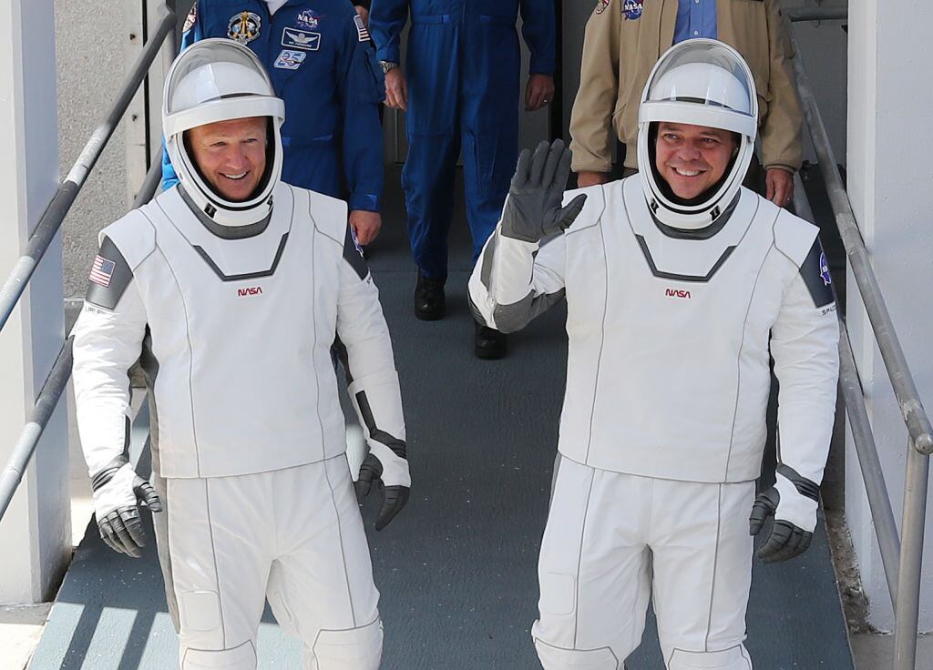 Doug Hurley y Bob Behnken, los astronautas de la misión. Foto: Getty Images.