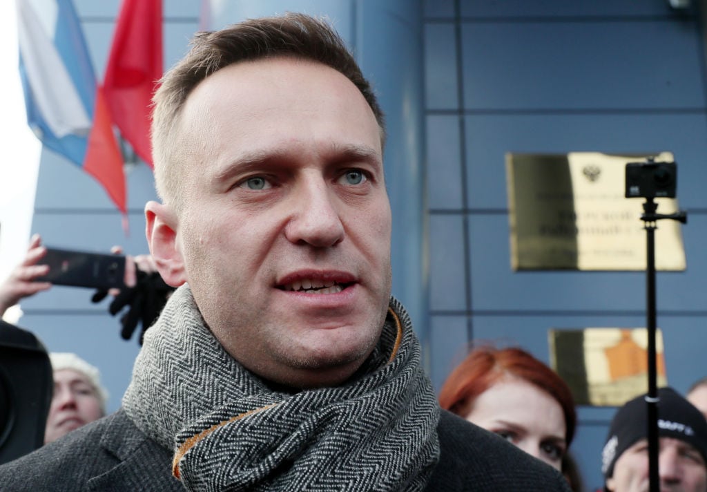 Alexei Navalny en un acto opositor en Rusia