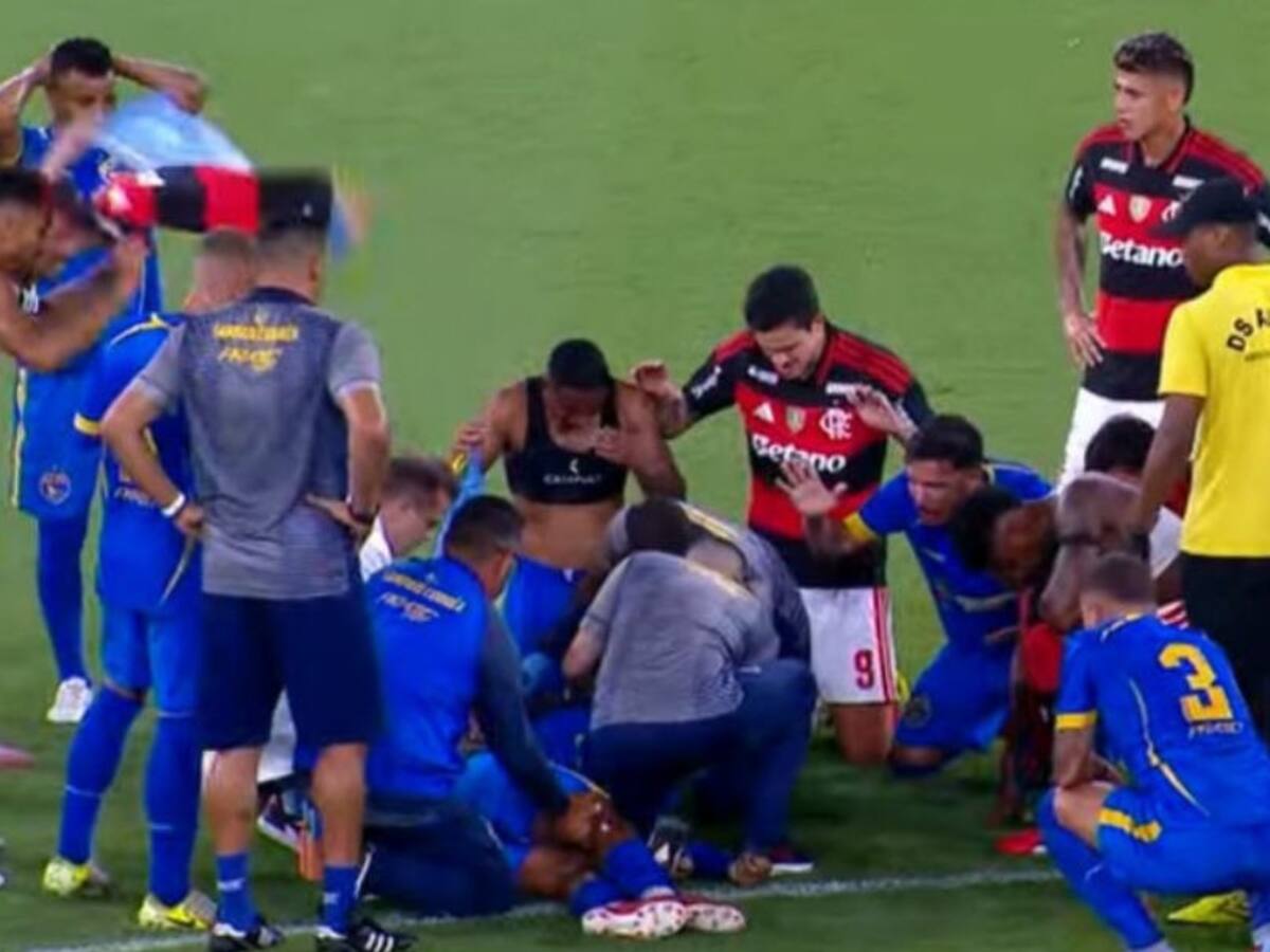 Fuertes imágenes: jugador se desplomó y convulsionó en pleno duelo contra Flamengo
