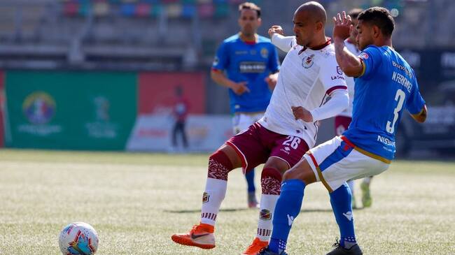 10 de Septiembre del 2020/SantiagoHumberto Suazo(c) y Manuel Fernández(d) ,durante el partido valido por la Décima fecha del Campeonato Nacional AFP PlanVital 2020, entre Audax Italiano vs Deportes La Serena, disputado en el estadio Municipal de la Florida.
FOTO:FRANCISCO LONGA/AGENCIAUNO