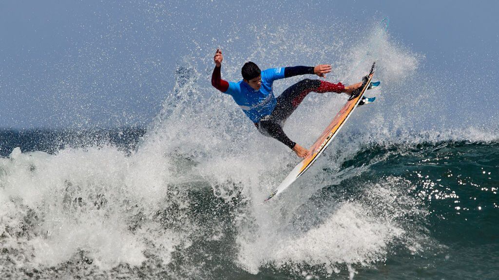 A CORUNA, SPAIN - AUGUST 30: Manuel Selman of Chile in action during the third day of the Pantin Classic Galicia Pro at Pantin beach on August 30, 2018 in A Coruna, Spain. (Photo by Quality Sport Images/Getty Images)