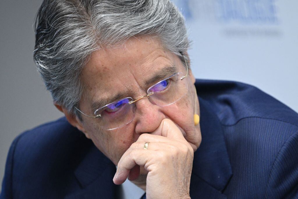 El presidente de Ecuador, Guillermo Lasso, durante un debate