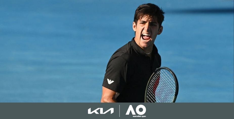 Cristian Garin ganó un largo duelo a Pedro Martínez en el Abierto de Australia y se metió en tercera ronda