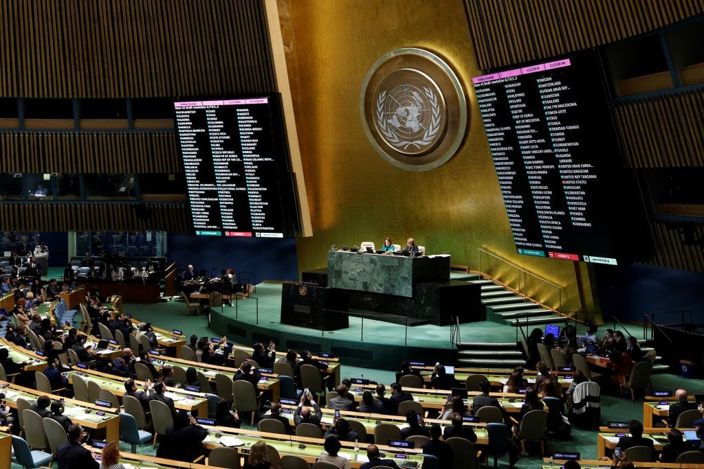 El salón de la asamblea general de la ONU en Nueva York