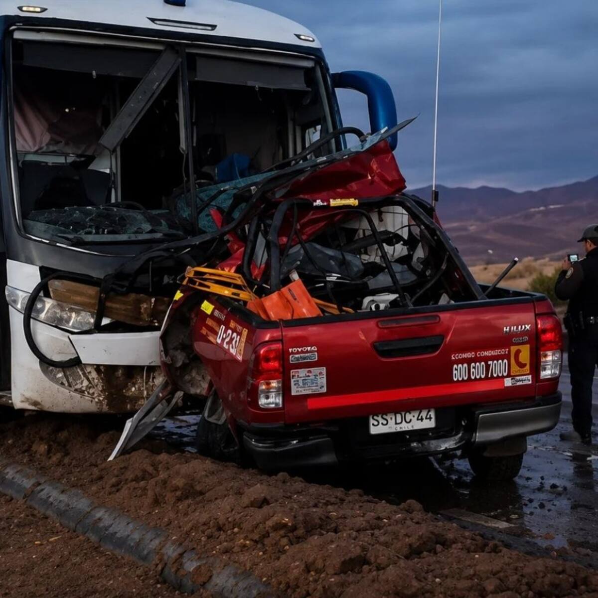 Bus que se dirigía a Bolivia protagoniza grave accidente en Calama: hay un muerto y múltiples heridos