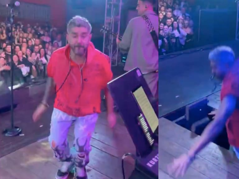 Cantante argentino sufre fuerte caída durante show: escenario cedió mientras saltaba