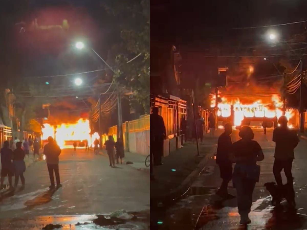 Dos buses RED resultaron quemados durante disturbios por conmemoración de barrista de Colo Colo en Pudahuel