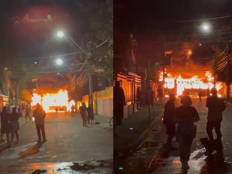 Dos buses RED resultaron quemados durante disturbios por conmemoración de barrista de Colo Colo en Pudahuel
