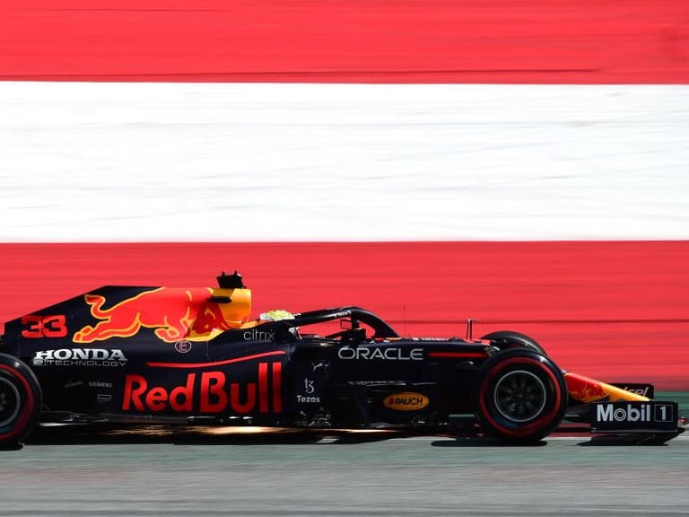 Max Verstappen of Red Bull Racing Honda drive his RB16B single-seater during qualifying of Austrian Grand Prix, 9th round of Formula One World Championship in Red Bull Ring in Spielberg, Styria, Austria, 3 July 2021 (Photo by Andrea Diodato/NurPhoto via Getty Images)