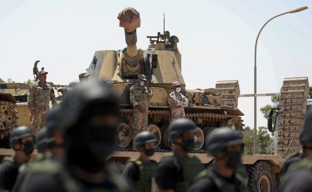 Integrantes del ejército libio en ejercicios militares