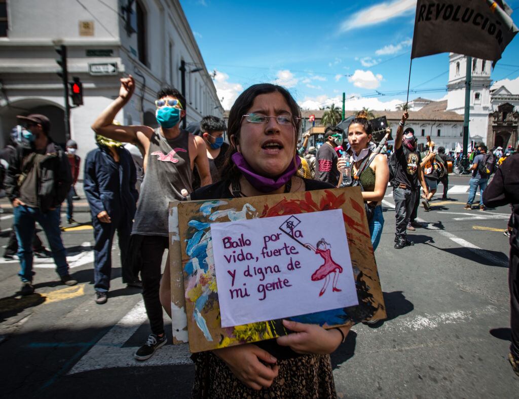 Protestas en contra del ajuste económico en Quito