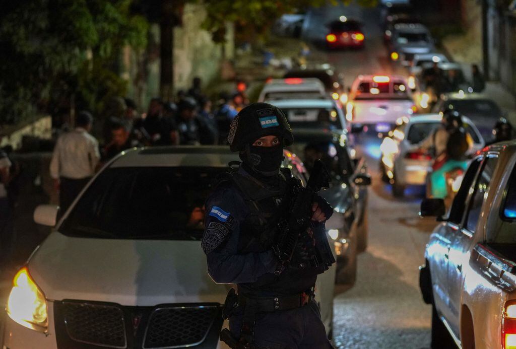 Operativo de la policía de Honduras contra el crimen organizado en Tegucigalpa