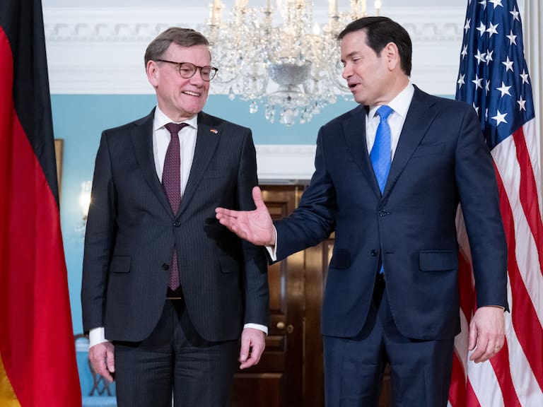 El ministro de Exteriores alemán Johann Wadephul fue recibido en Washington por su homólogo estadounidense Marco Rubio.